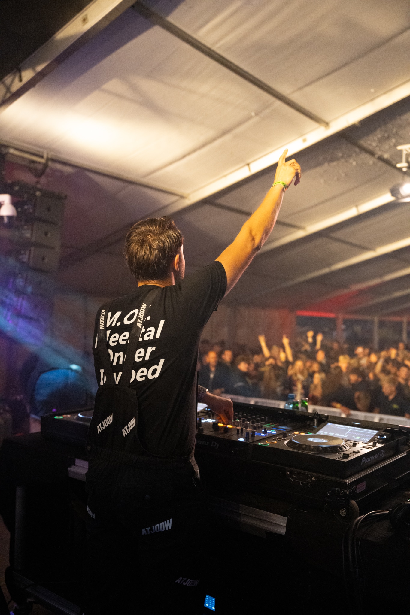 DJ from behind at the Pioneer controller